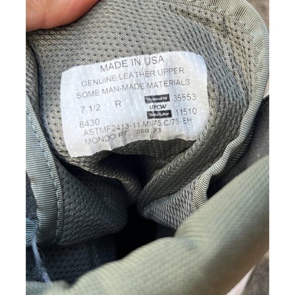 Combat Boots Mondo Mens 7.5 R UFCW Green Suede Steel Toe Vibram Sole Women 9.5 - Picture 2 of 16